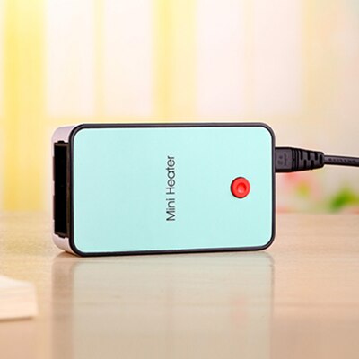Mini Warme Lucht Elektrische Kachel Draagbare Desktop Warm Fan Fire-bescherming Materialen Handheld Elektrische Verwarming Apparaat Office Home: green