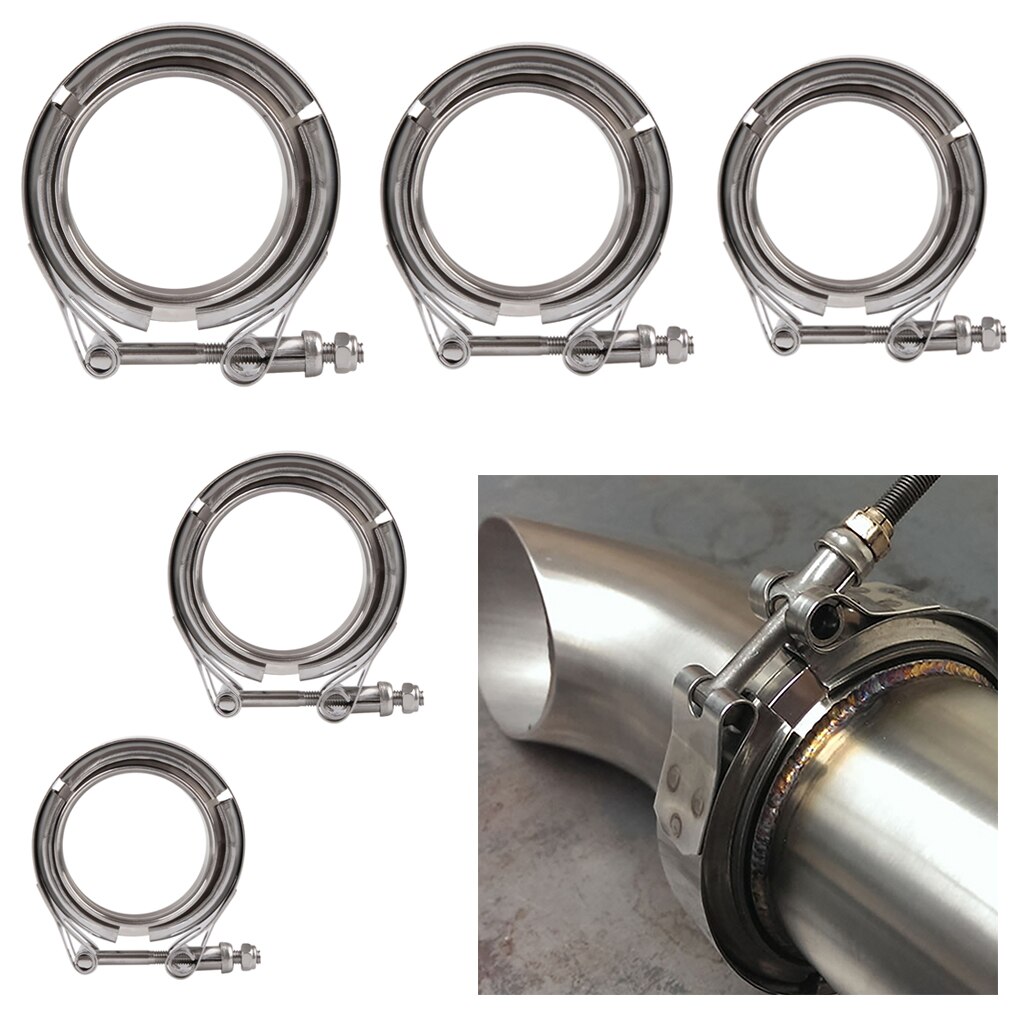Stainless Steel V Band Downpipe Flange Clamp Turbo Exhaust Downpipe