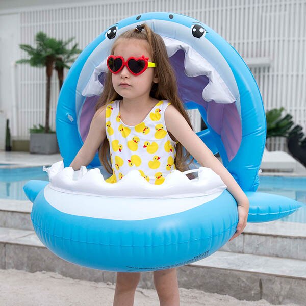 Flotador de flamenco para bebé, círculo hinchable, colchón hinchable para piscina con forma de unicornio, asiento de aire para niños, juguetes de agua: Marrón