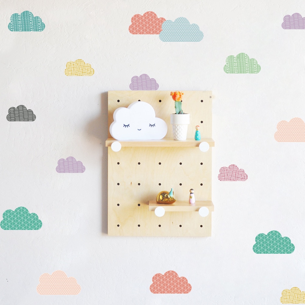 Funlife Kawaii Cloud Wall Stickers For Children Baby Kids Room Wall Decoration,Waterproof Nursery Stickers DIY Window Wall Decal
