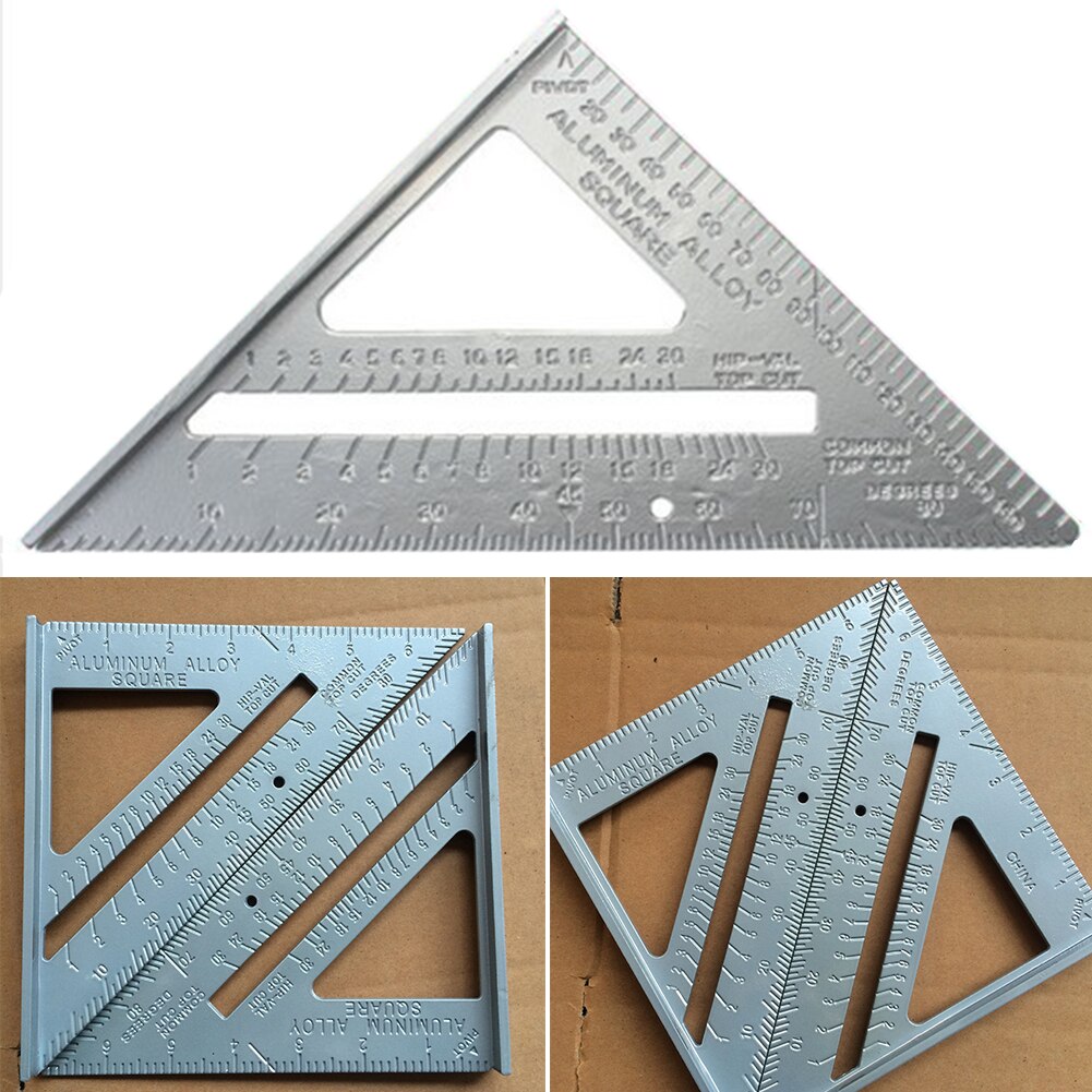 7 " metal firkantet tømrer måle lineal layout værktøjer trekant vinkel vinkelmåler