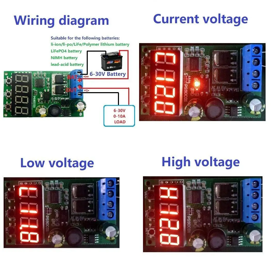 DC 6-30V 15a Batterie entladung schutz modul Mehrzweck-Batterie entladung schutz Blei-Säure-Lithium-Batterie modul platine