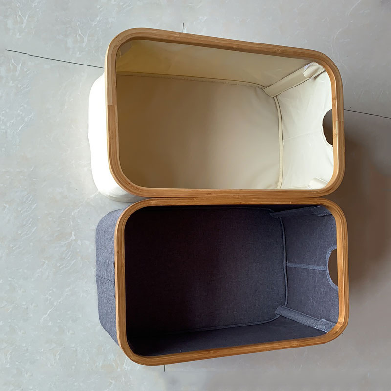 Laundry Basket with Lid Large Bamboo Dirty Clothes Hamper with Handle Waterproof Collapsible Laundry Hamper Storage