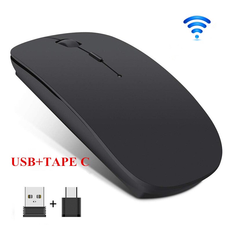 Drahtlose Maus Stille PC Maus Wiederaufladbare Maus 2,4G USB Band-C Optische Mäbenutzen Für Laptop PC Tabelt Clever telefon