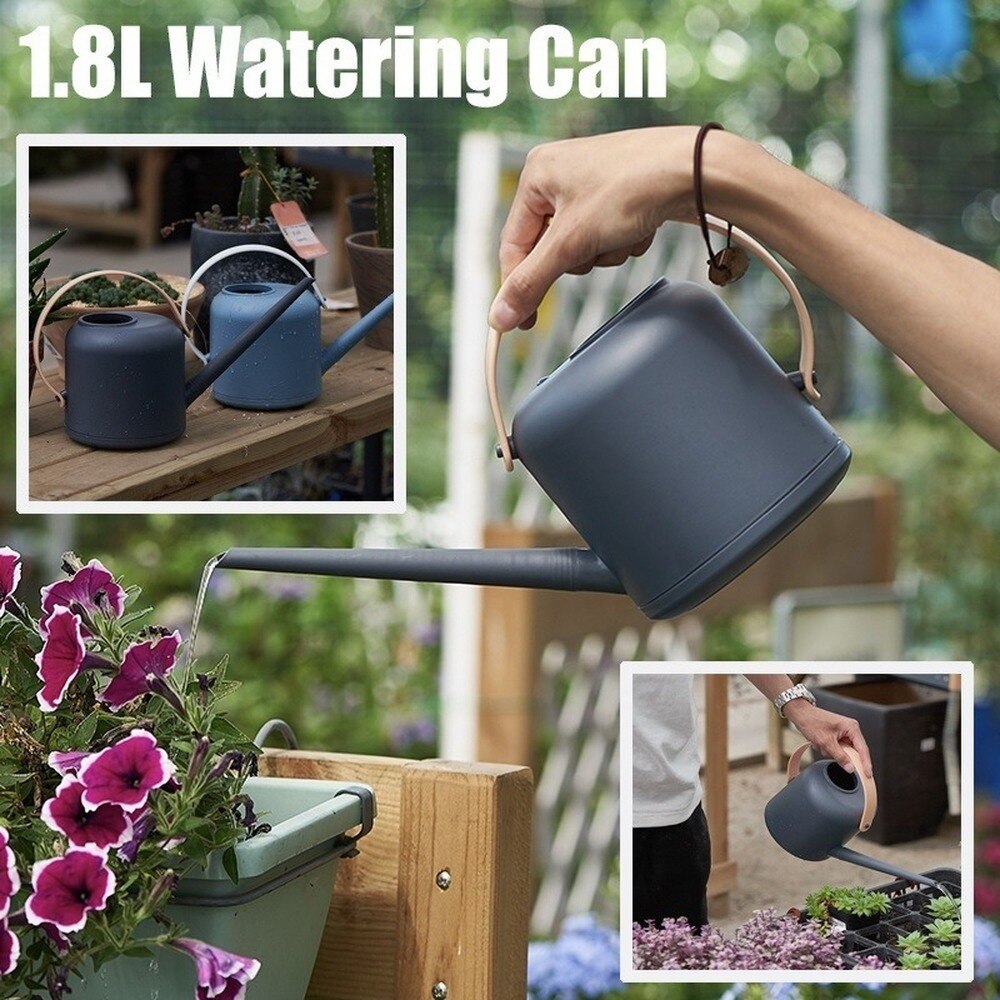 1.8L Long Narrow Spout Plastic Watering Can Home Plant Pot Watering Container Control Water Output Cleaning Gardening Tool