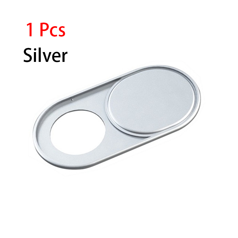 Universal Mobile Phone Privacy Sticker WebCam Cover Shutter Magnet Slider Metal For iPhone 12 Web Laptop Tablet Camera Cover: 1PCS Silver