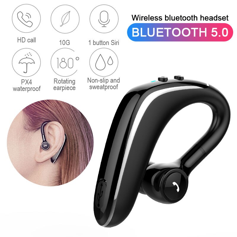 X01 Draadloze Koptelefoon Bluetooth 5.0 Headset Lange Standby Zaken Rijden Headset HD Mic Waterdichte Sport Hoofdtelefoon