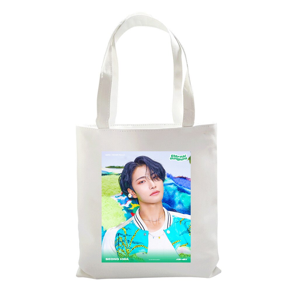 ATEEZ-bolsas de lona para ATINY Hongjoong Seonghwa Yunho Yeosang Mingi Wooyoung Jongho, bolso de compras ecológico ligero: 12