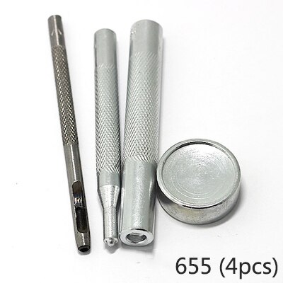 Meetee 1set Snap Buttons Fastener Press Tool Kit DIY Manual Leather Craft Bag Button Buckle Installation Accessories AP2241: 655-1Set(4Pcs)