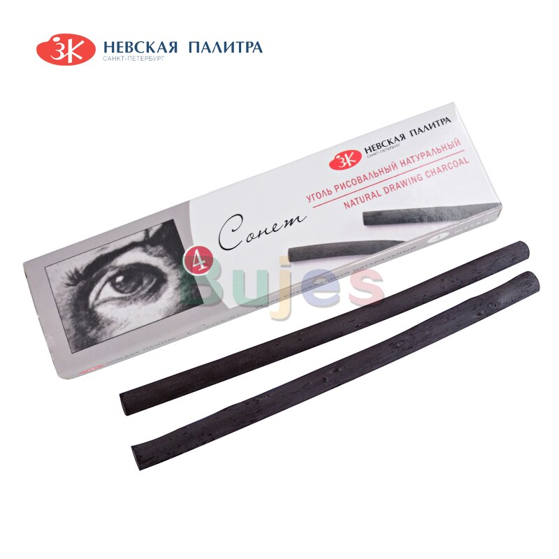 Wit Nachten Sonnet Houtskool Potloden, Natuurlijke Tekening Houtskool Hout, Uniform Kleuring: 4pcs-1 box