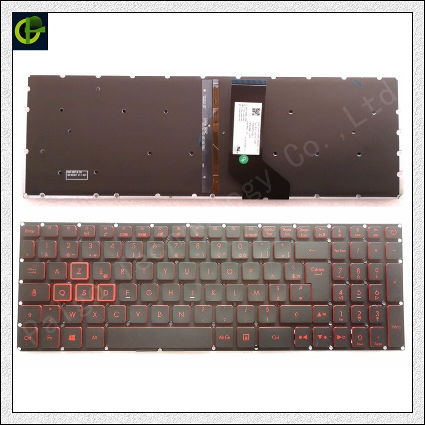 Franse Azerty Verlicht Toetsenbord voor Acer Nitro 5 AN515 AN515-51 AN515-52 AN515-53 AN515-41 AN515-42 AN515-31 AN515-51-5594 FR