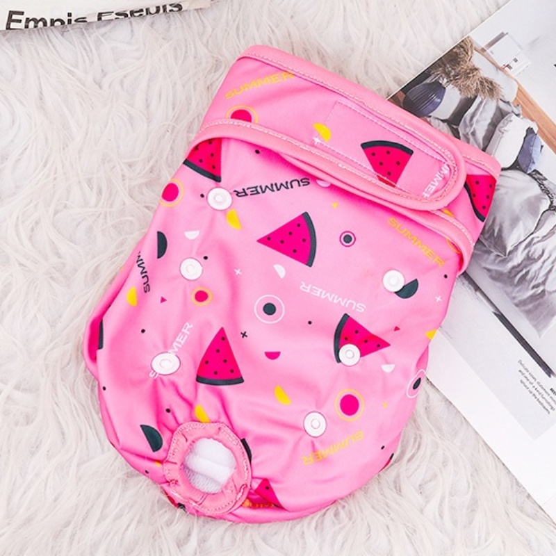 Washable Female Dog Diapers Reusable Dog Panties Menstruation Pet Physiological Safety Pants Adjustable Cat Diapers Pet Supplies: S / WHITE