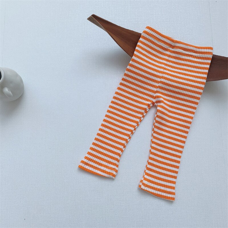 Pasiaste spodnie jednokolorowe dziecięce ubrania dla dzieci maluch chłopcy dziewczęce ubrania dorywczo spodnie dla dzieci najniższe spodnie prążkowane elastyczne: pomarańczowy / 3 t
