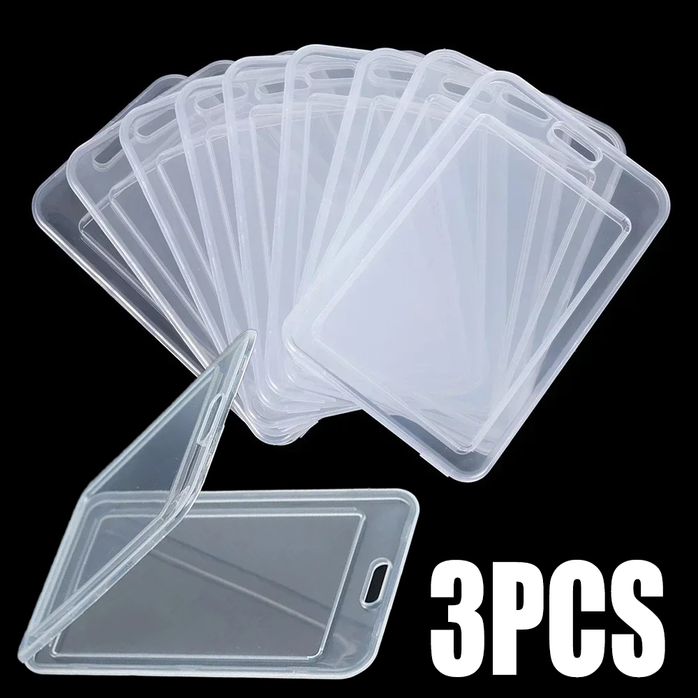 3-30 st vattentäta transparenta kortfodral styv plast busskortshållare företag kreditkort bank id-kortsfodral skyddar: Plommon