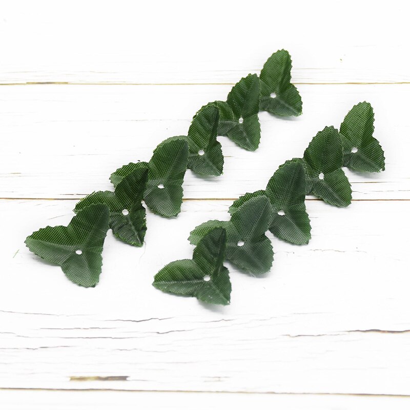 100Pcs Kunstmatige Plant Zijde Groen Blad Nep Bladeren Voor Thuis Bruiloft Handwerken Kerst Garland Decoraties Diy Box Deco