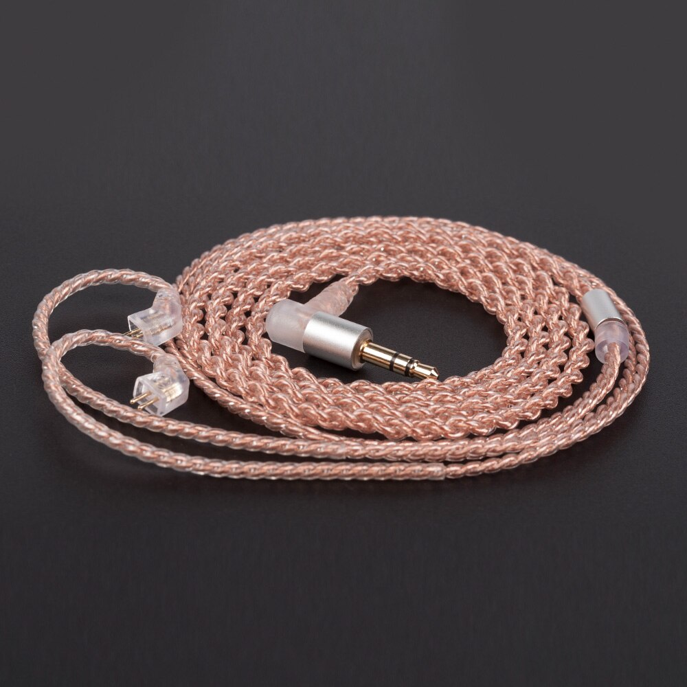 KBEAR 4 Core cuivre mise à niveau câble d'écouteurs 2PIN/QDC/MMCX/TFZ écouteurs connecteur pour KBEAR KB06 KZ ZSN PRO casque HIFI casque: Kaki