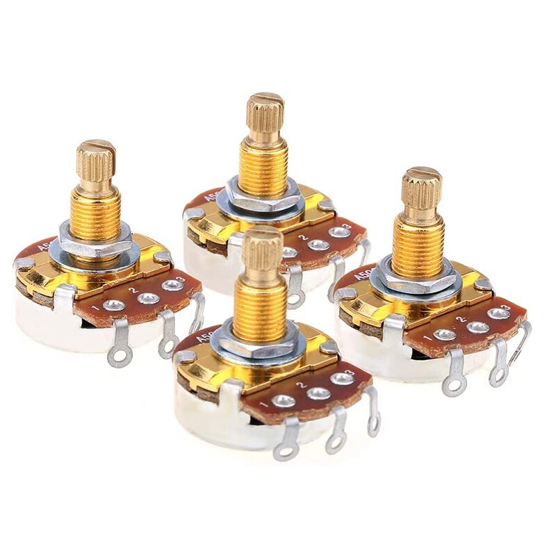 As Volledige Metrische Sized Controle Potten A500K Audio Taper Potentiometers Pot Voor Elektrische Gitaar Bas (Set Van 4): Default Title