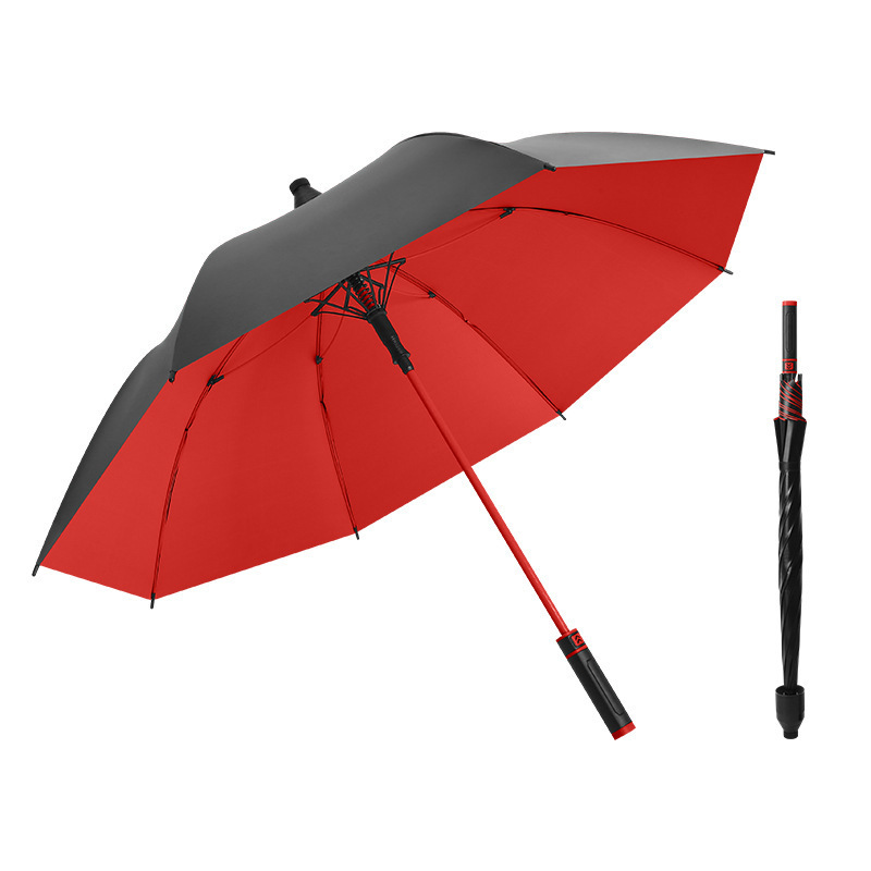 Paraguas ligero de lujo resistente al agua para el hogar, paraguas de Golf automático de mango largo de 8 huesos, fibra de vinilo de doble capa con cubierta de paraguas: Rosa