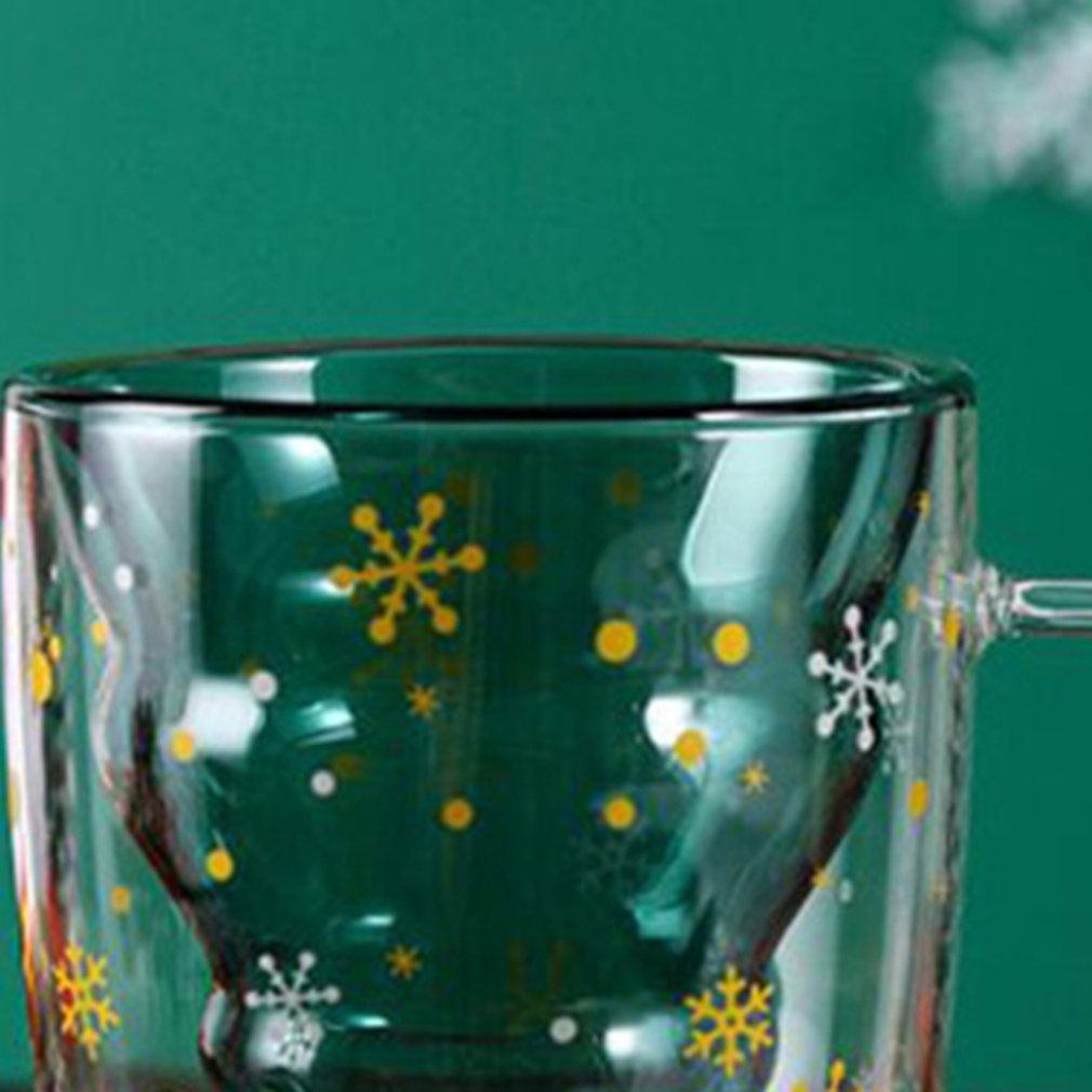 300ml kerstboom glazen bekers koffiemokken drinkisolatie dubbelwandige glazen beker festivalvriend kind drinkgerei