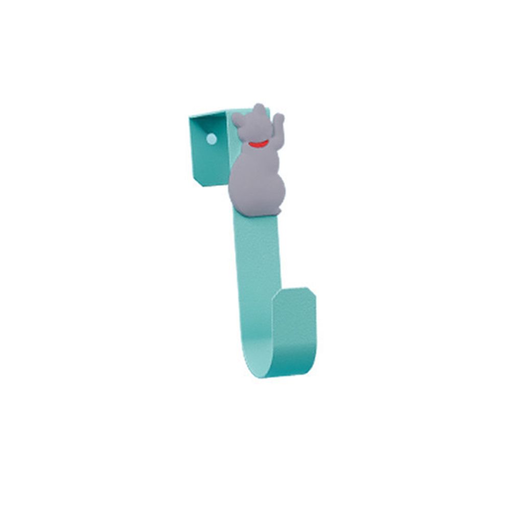 1Pc Zelfklevende Muur Haken Kat Patroon Hangers Voor Badkamer Keuken Stick Op Wall Opknoping Deur Hoed Hanger Handdoek houder: Mint Green