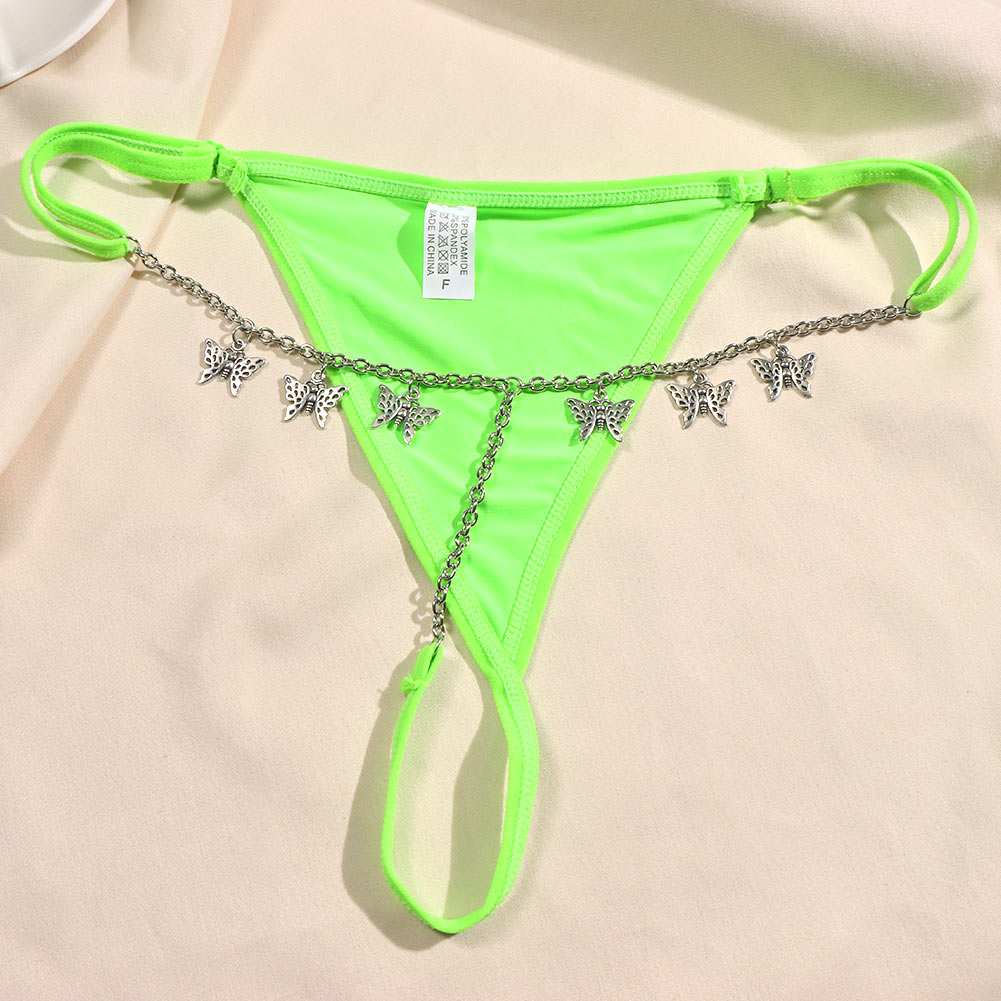 Sexy Zilver Kleur Custom Vlinder Taille Body Ketting Voor Vrouwen Personalied Multicolor Bikini Thong Ondergoed Body Sieraden