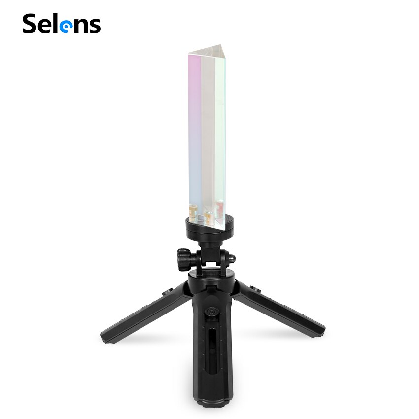 Selens Crystal Prism Stained Glass DIY Photography Studio Accessories Crystal Prism Ball With 1/4'' Screw Glass Magic Photo Ball: Rectangular Tripod