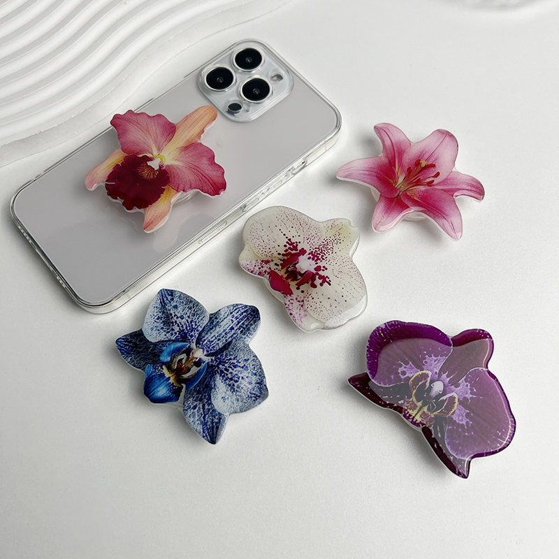 support de téléphone orchidée Phalaenopsis prise réseau de poignée recommandation de talents chauds support de téléphone pliable Cymbidium pour IPhone 16