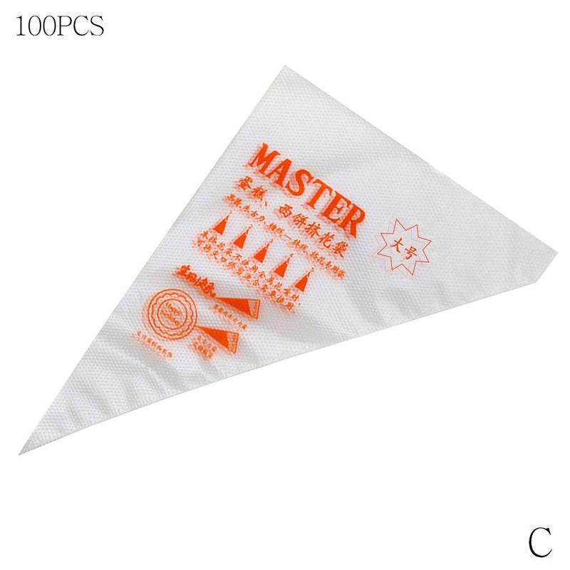 100pcs/bag Disposable Piping Bag Icing Nozzle Bottles Fondant Squeeze Dessert Tools Cake Plastic O2L1: C