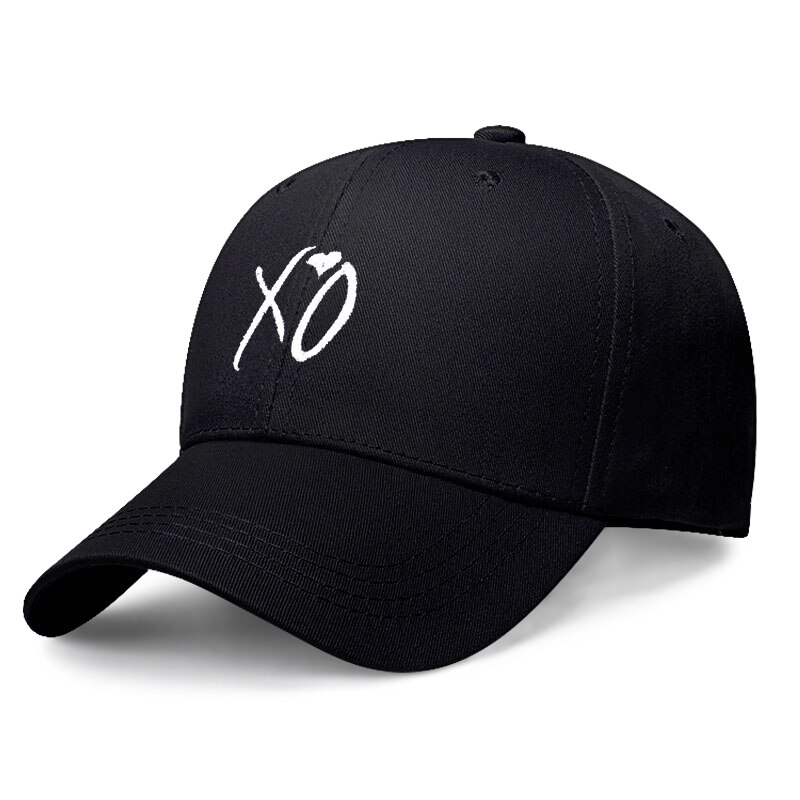 Gorros de béisbol con bordado para hombre y mujer, gorra de béisbol con bordado de XO, Snapback Weeknd para hombre y papá, gorra de skateboard de calle: Black