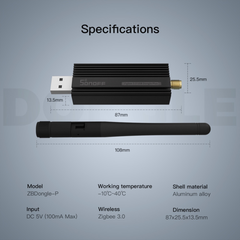SONOFF – Dongle ZB USB 3.0 +, passerelle Zigbee universelle, compatible avec les appareils ZBMINI et SNZB via ZHA ou Zigbee2MQTT