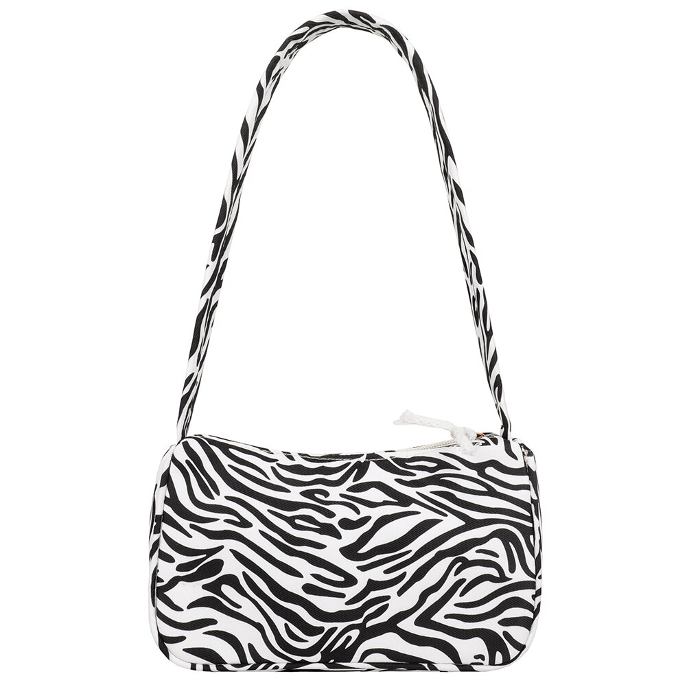 Vintage Vrouwen Canvas Vlinder Koe Afdrukken Schouder Onderarm Tas Casual Dames Handtassen Vrouwelijke Reizen Eenvoudige Top-Handvat Tassen: Zebra pattern