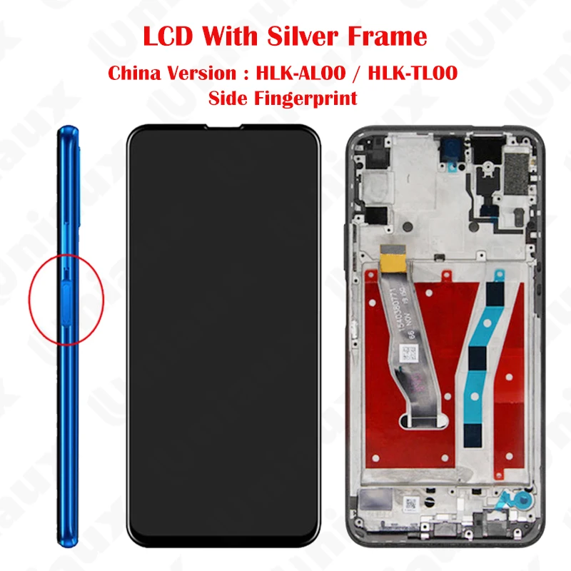 6.59 tuuman huawei honor 9x pro lcd-näyttö kosketusnäyttö digitizer kokoonpano varaosat honor 9x näyttö: Keltainen vihreä
