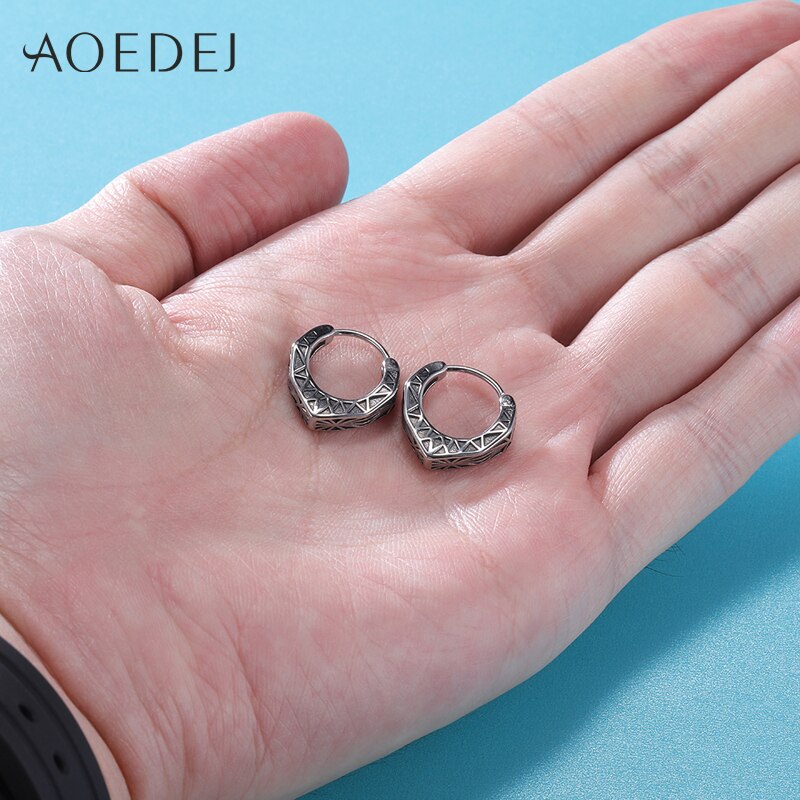 Aoedeli-pendientes de aro de acero inoxidable 316L para hombre, aretes circulares Punk Rock para hombre, joyas góticas, para niños