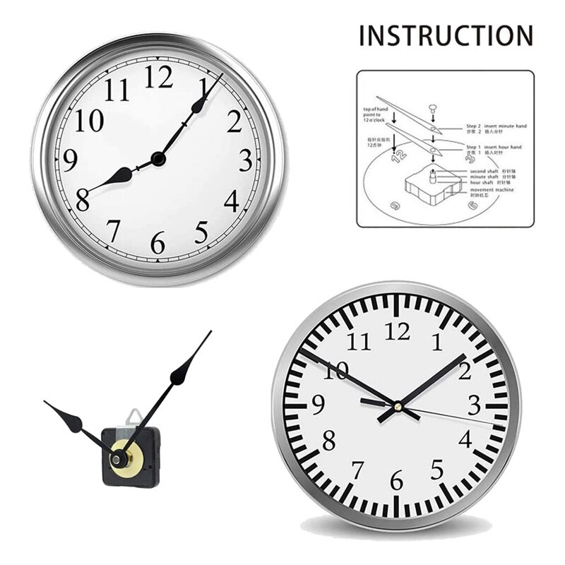 Silent Quartz Clock Movement,Long And Short Shaft Clock Mechanism,Wall Clock Parts Motor Replacement DIY Repair Parts