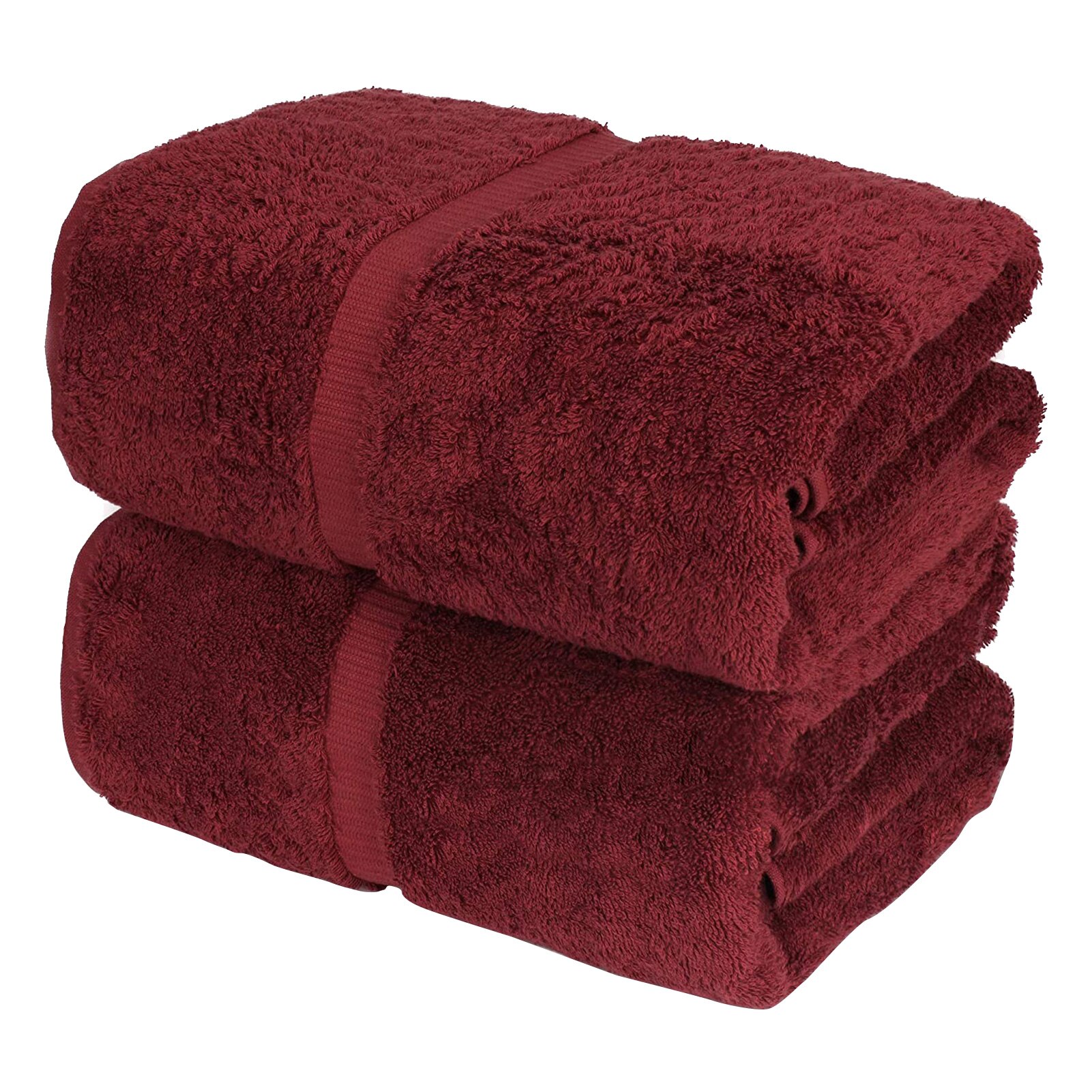 2 pièces coton serviettes de bain épais doux respectueux de la peau serviettes absorbantes doux et confortable 100% coton serviettes sûr et: Rouge