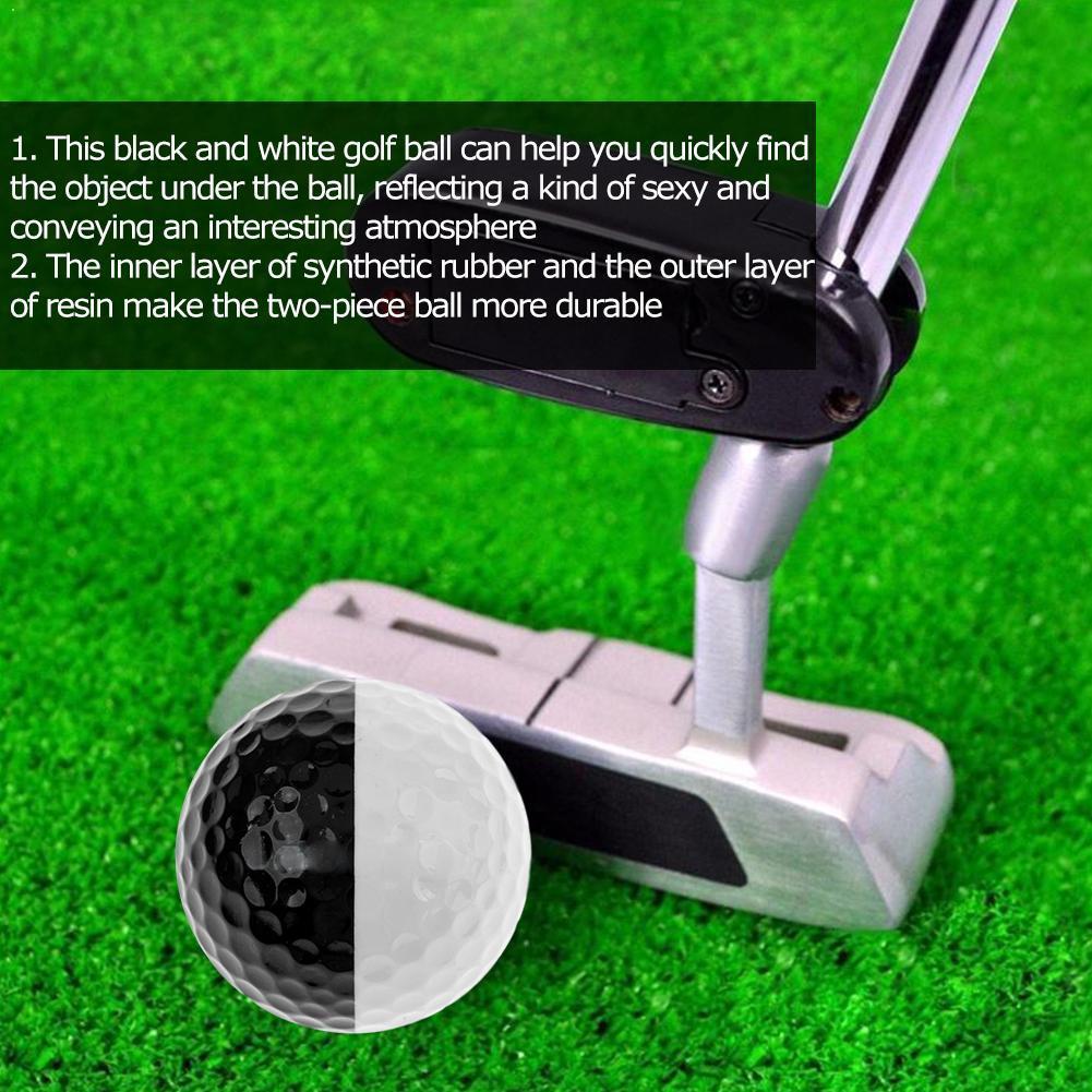 6Pcs/Set Of Golf Practice Balls Black And White Synthetic Balls Entainment Two Golfing Piece Practice Resin Rubber Outdoor F7Z1
