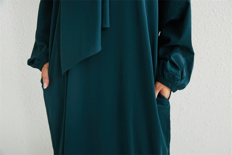 Moslim Abaya Gebed Ramadan Jurk Eendelig Smoking Mouw Smoking Mouw Vrouwen Jilbab Dubai Saudi Zwart Gewaad