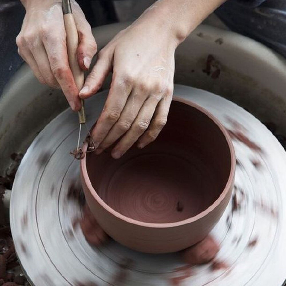 Diy kunst håndværk ler keramik værktøj sæt håndværk ler skulptur værktøjssæt keramik & keramik træhåndtag modellering lerværktøj