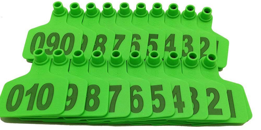 100Pc Koe Vee Tpu Oor Tag Borden Met Woord Oor Tags Typen Koperen Hoofd Oorbellen Farm Animal Identificatiekaart: green / 101a200