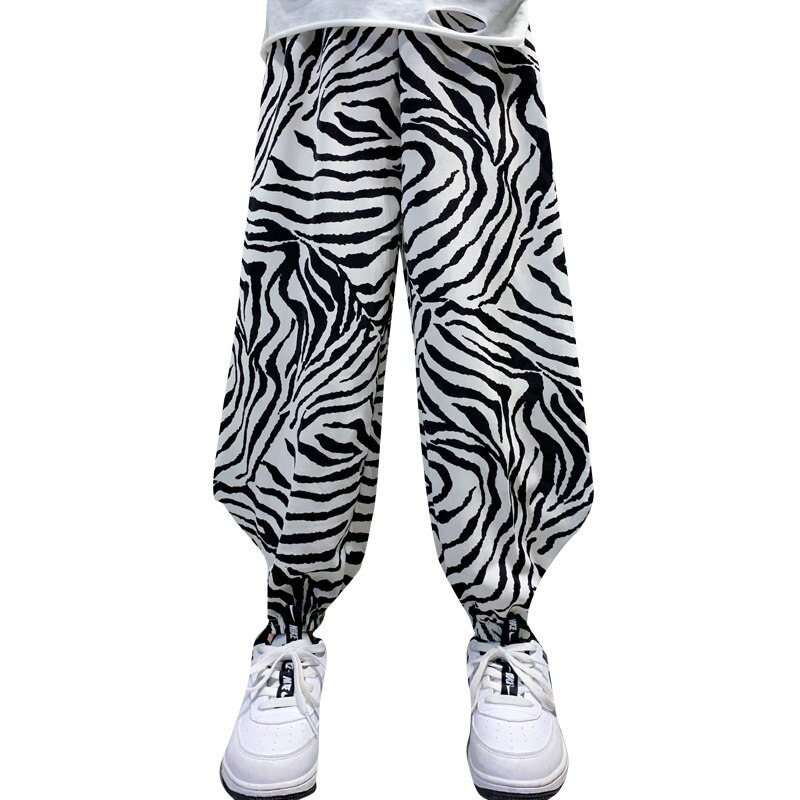 Pantalon Anti-moustique pour garçons, imprimé léopard, Sport décontracté, pantalon de survêtement ample et fin pour enfants, sarouel d&#39;été, 2022