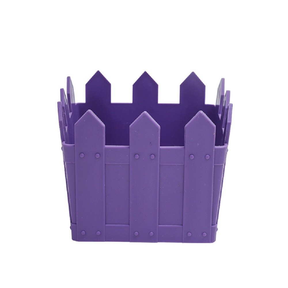 1Pcs Wooden trough flower pots gardening decoration succulent flower pot resin plastic small flower pot: Purple