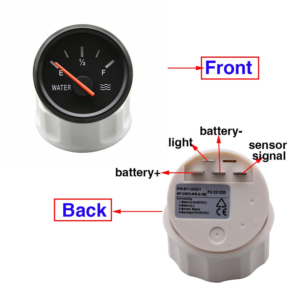 90-600MM Water Level Sensor + 52mm Water Level Gauge Float Switch Stainless Steel Fuel Water Level Meter Controller Sensor Boat