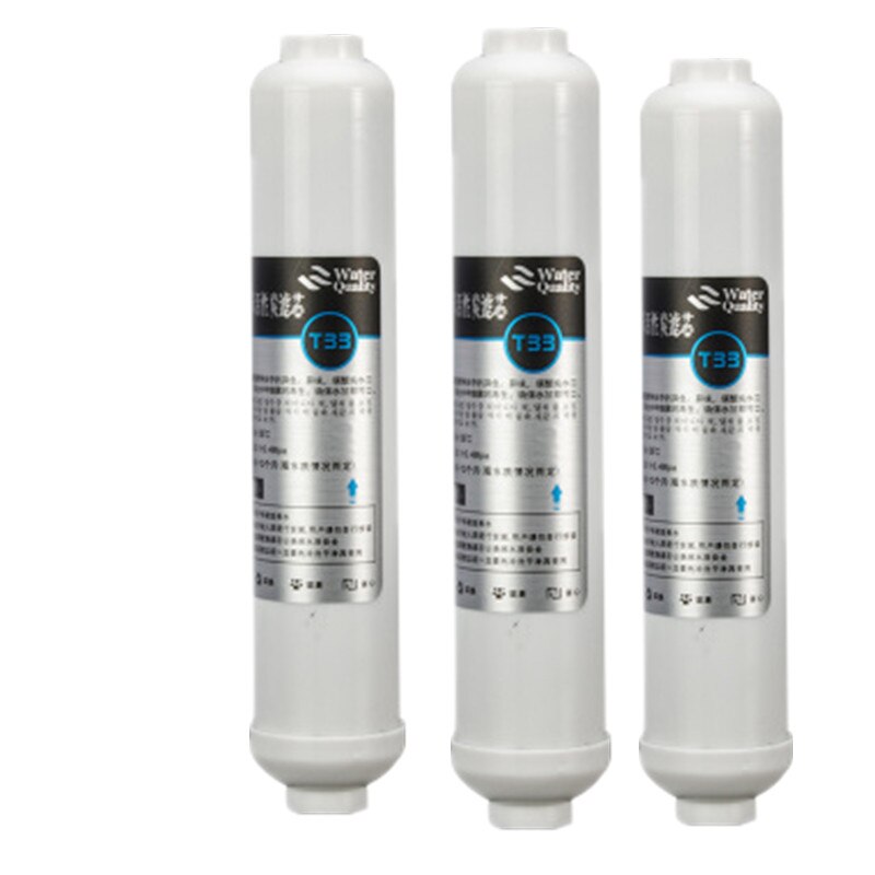 Filtro de agua T33 para refrigerador, filtro de agua de carbón activado, sistema de ósmosis inversa RO, cartuchos de filtro de agua de reemplazo, 10 pulgadas: 3pcs
