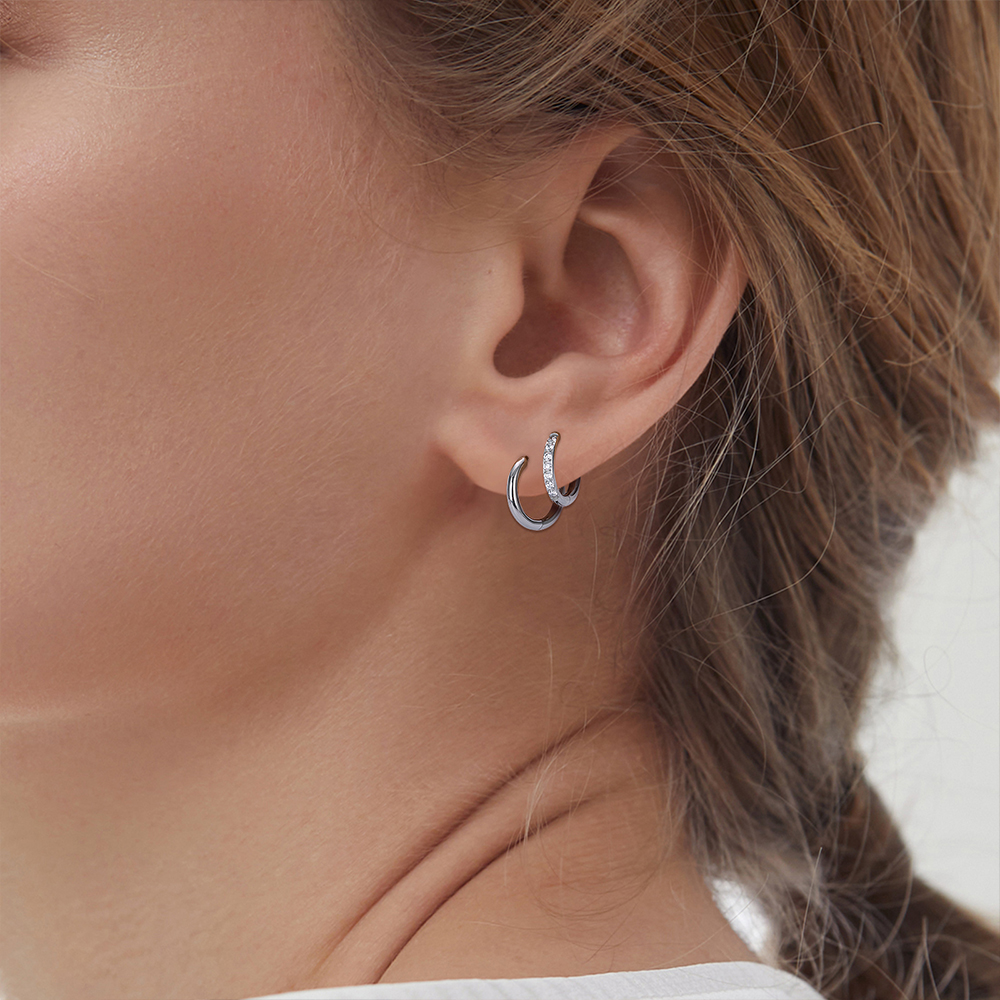 2/20 piezas G23 Piercing de titanio pendientes redondos aros con hebilla de oreja de circón mujeres oreja Tragus cartílago hélice Piercing joyería