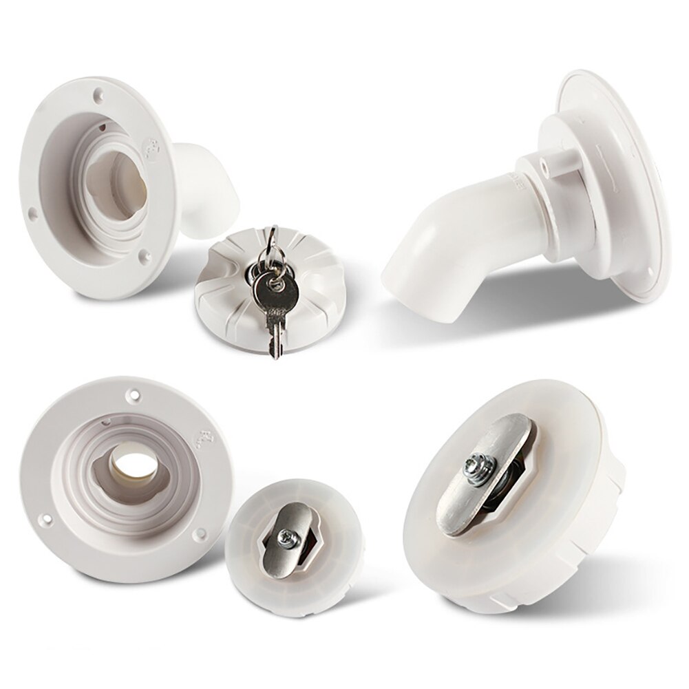 Water Locking Inlet Hatch Filler Cap White for Caravan Motorhome Fresh Water RV Camping Trailer Motorhome Drain Water Tank Caps