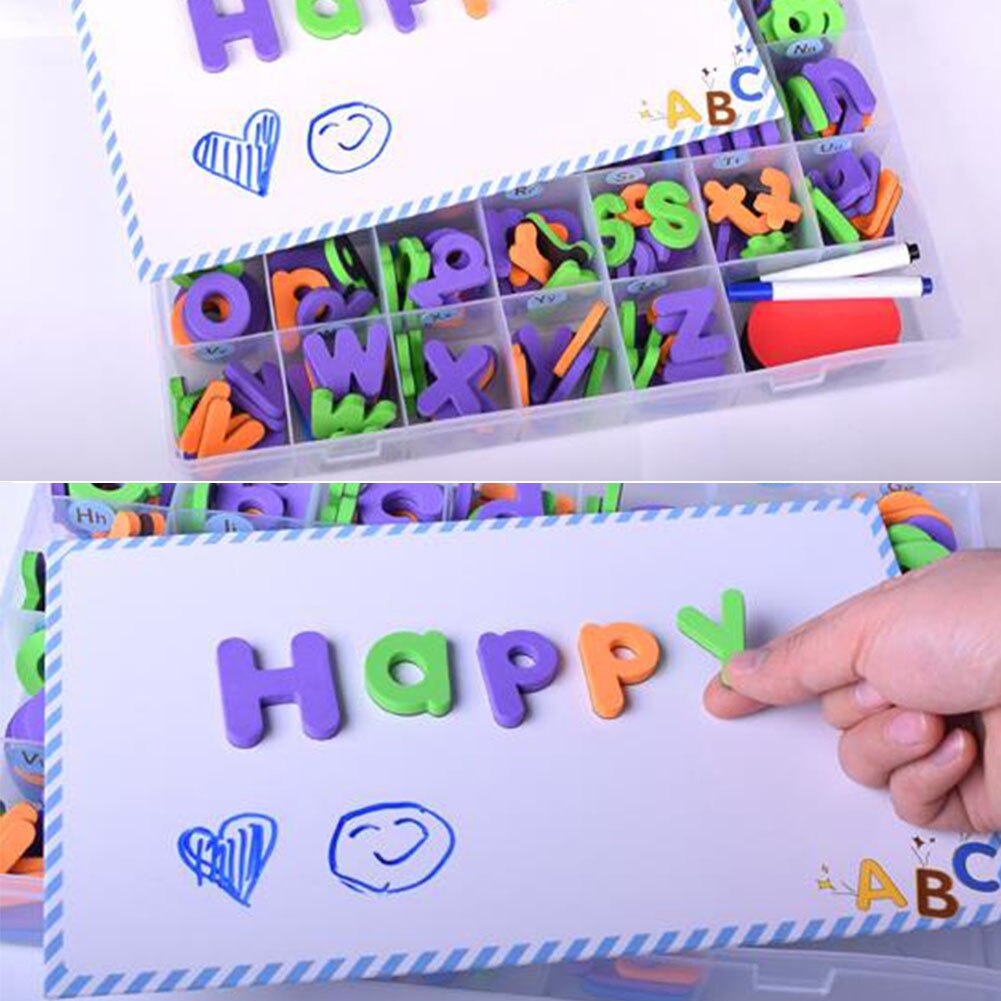 Waschbar Kinder Spielzeug EVA Magnetischen Buchstaben Set Klassenzimmer Alphabet Schule Magnet Bord Bildung Hause Kühlschrank Aufkleber Rechtschreibung