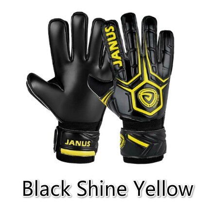 Adulti e Bambini 4 millimetri Addensare Lattice Professionale Guanti Da Portiere di Calcio Con Finger Shield Guanti di Calcio Portiere Guanti: Black Shine Yellow / Size 10