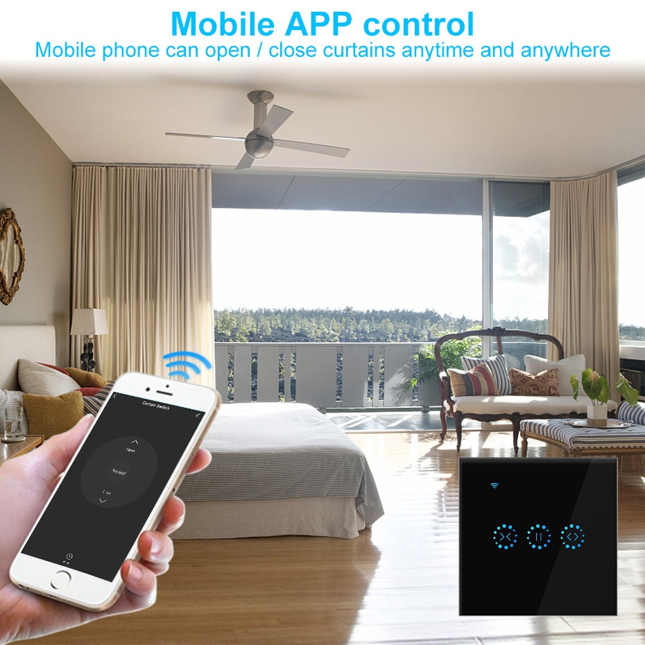 Interruptor inteligente WiFi para persianas motorizadas, enchufe de pared inteligente para persianas motorizadas, compatible con Smart Life, Tuya, Alexa y Google Home