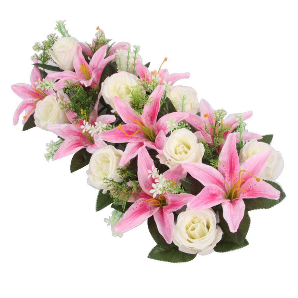42cm Artificial Flowers Chic Shape DIY Artificial Rose Flowers Garden Fence Wedding Home Decoration Garland Table Decor Flower: Blue