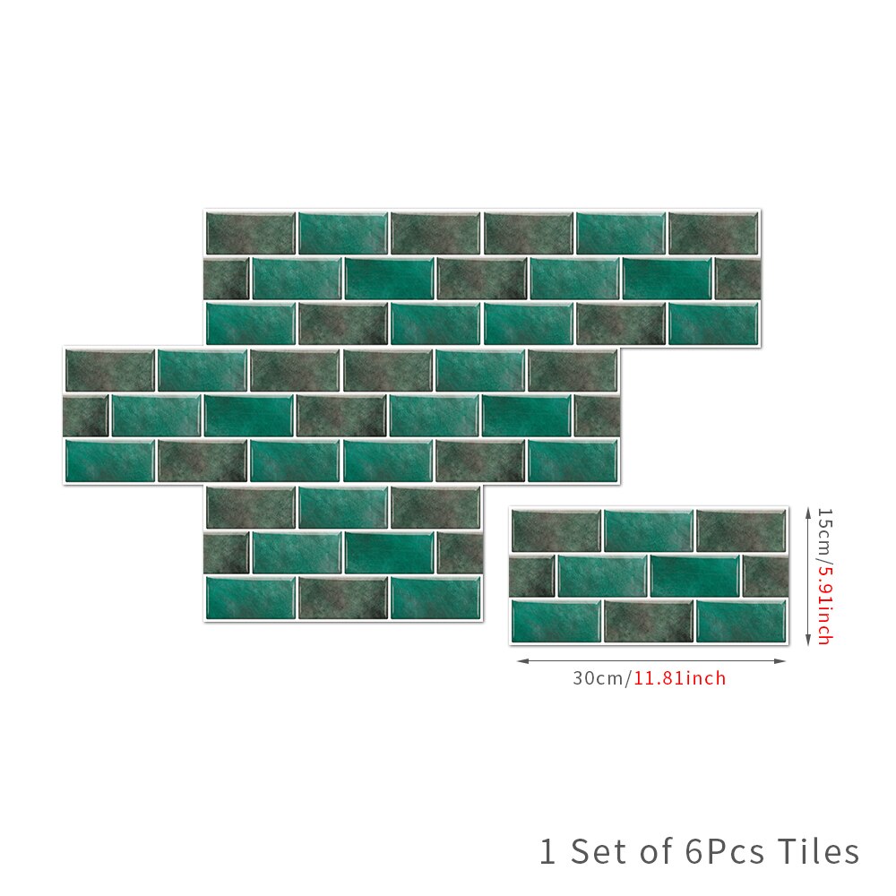 Rectangular Antique Self-adhesive Brick Pattern Wall Tiles Waterproof And Oilproof 3D Stickers For Kitchen: xu4